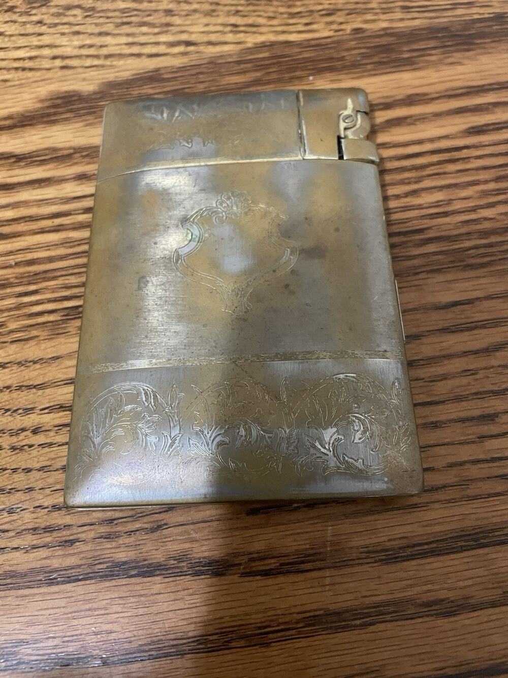 Elgin American Cigarette Case Magic Action Lite O Matic 1940s Art Deco Gold